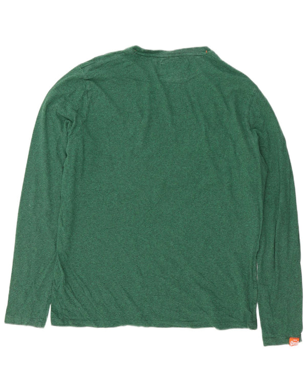 Top masculino Superdry manga comprida 2XL verde manchado