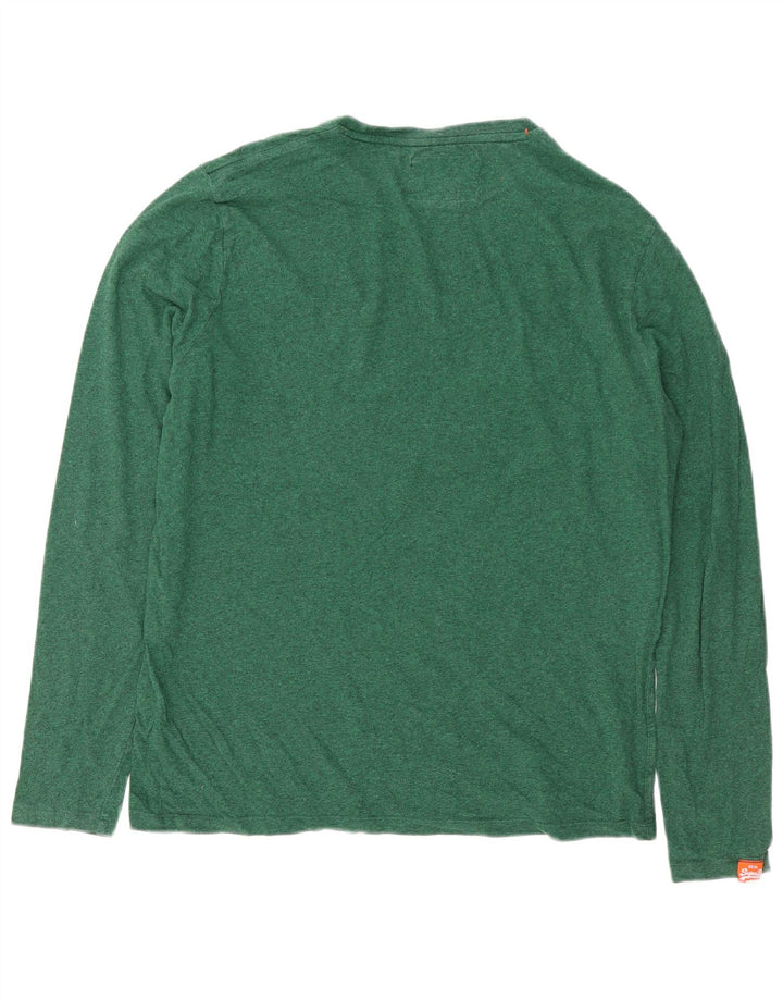 Top masculino Superdry manga comprida 2XL verde manchado