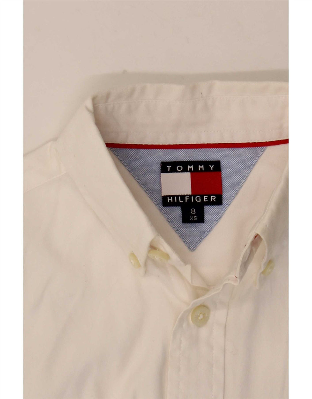 Camisa masculina Tommy Hilfiger 7-8 anos XS algodão branco
