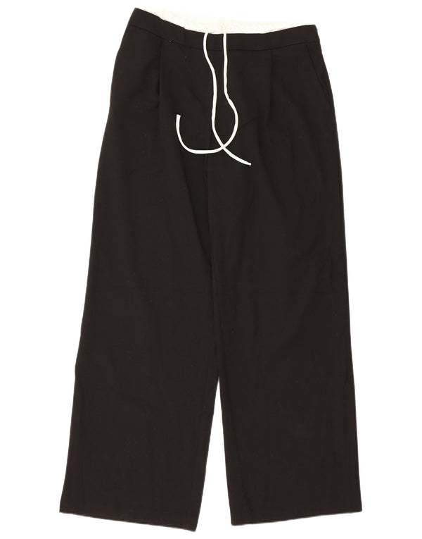 Zara Calça Chino Feminina de Perna Larga Grande W30 L30 Preta