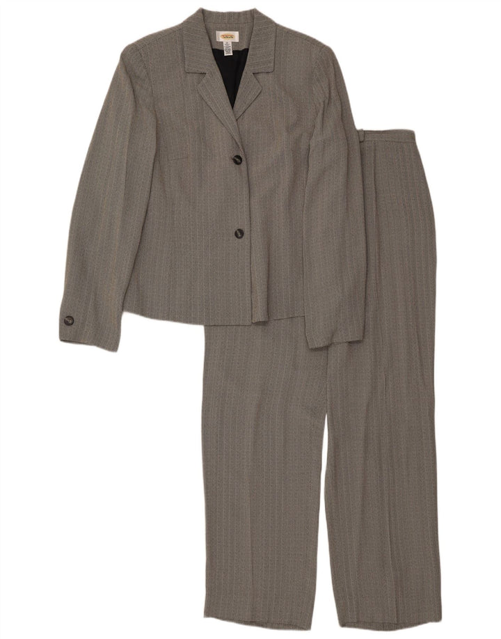 Talbots feminino com 2 botões e 2 peças conjunto Reino Unido 16 grande W34 L30 espinha de peixe cinza