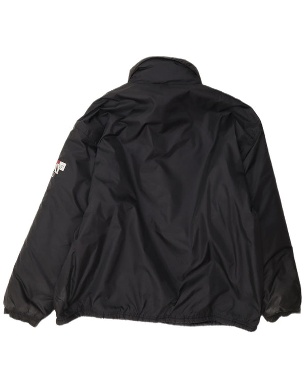 Jaqueta Anorak acolchoada masculina vintage UK 42 XL preta