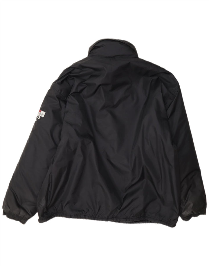 Jaqueta Anorak acolchoada masculina vintage UK 42 XL preta