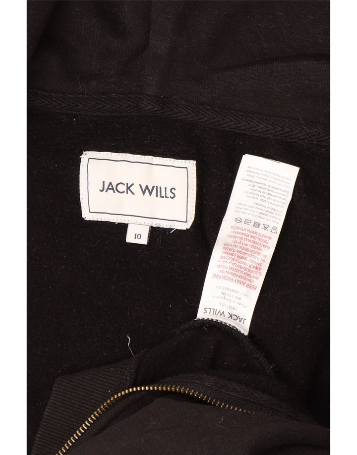 JACK WILLS Suéter feminino oversized com capuz e zíper Reino Unido 10 pequeno preto
