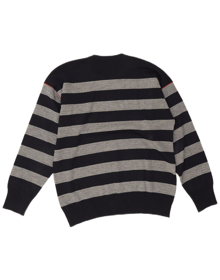 Suéter masculino Paul & Shark com gola redonda listrado azul marinho médio