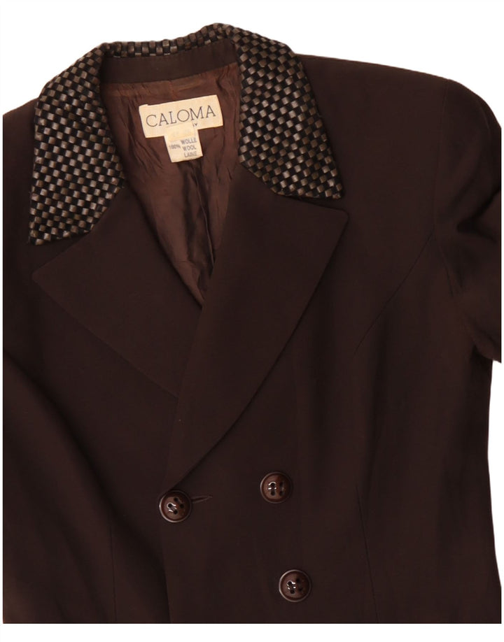 Jaqueta Blazer Longline Feminina Caloma IT 44 Marrom Médio Geométrico