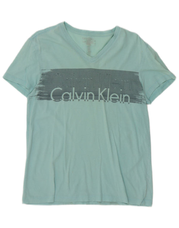 Camiseta feminina Calvin Klein com estampa gráfica, 10 algodão verde pequeno