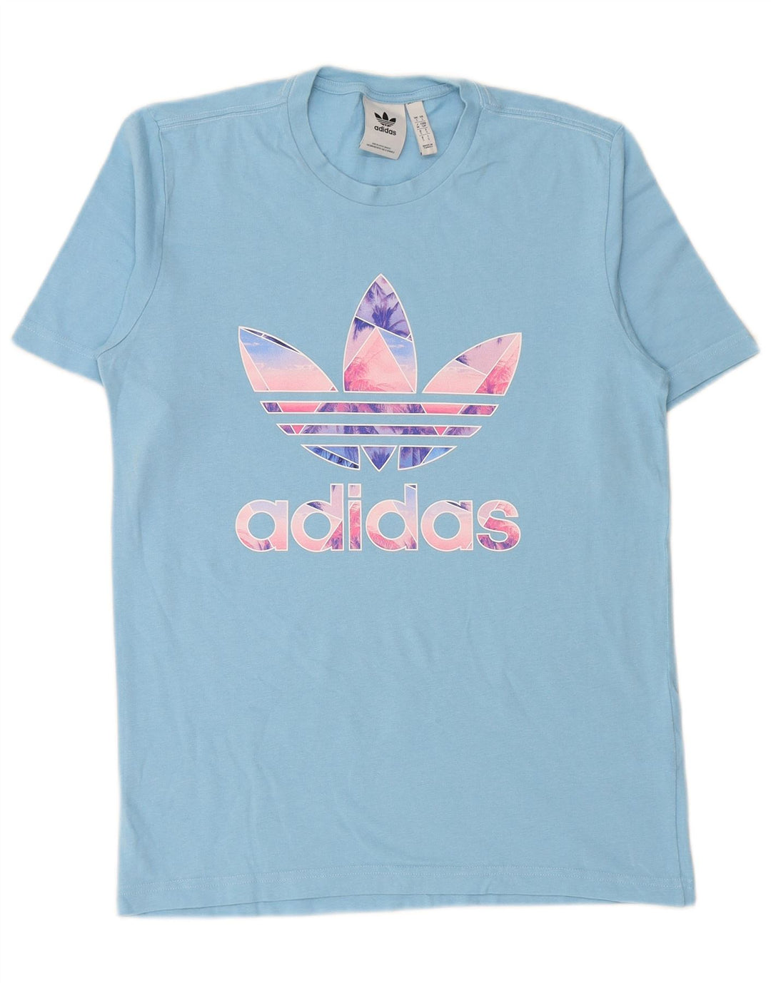 ADIDAS Mens Graphic T-Shirt Top Pequeno Algodão Azul