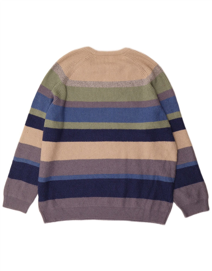 Suéter masculino Marks & Spencer com gola canoa 2XL listrado multicolorido