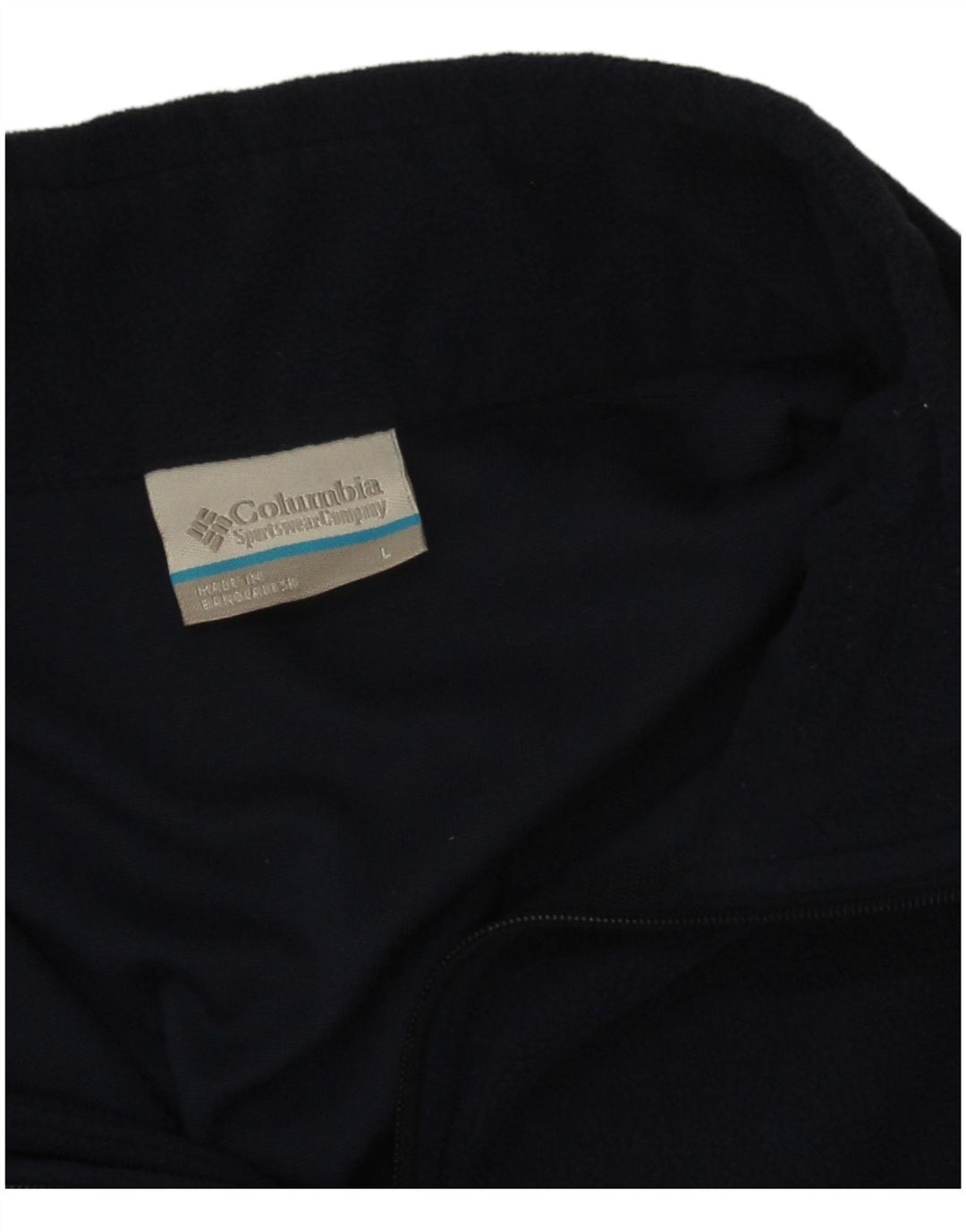 Suéter de lã Columbia masculino com zíper e gola grande azul marinho