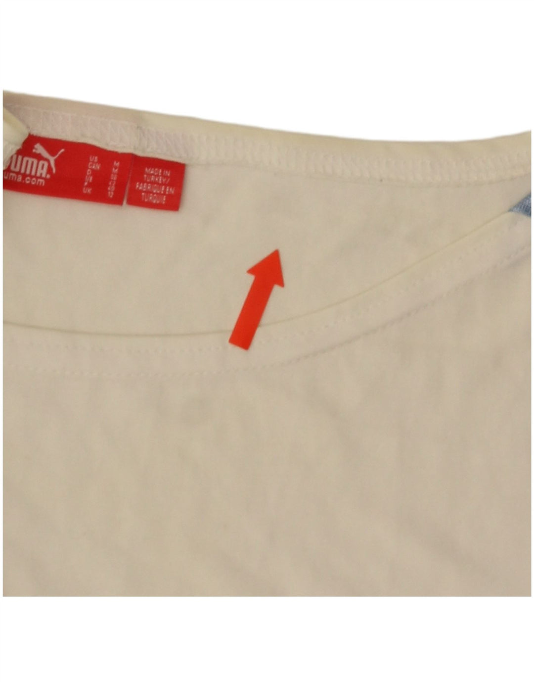 Puma Camiseta feminina gráfica Top UK 12 Medium White Colourblock