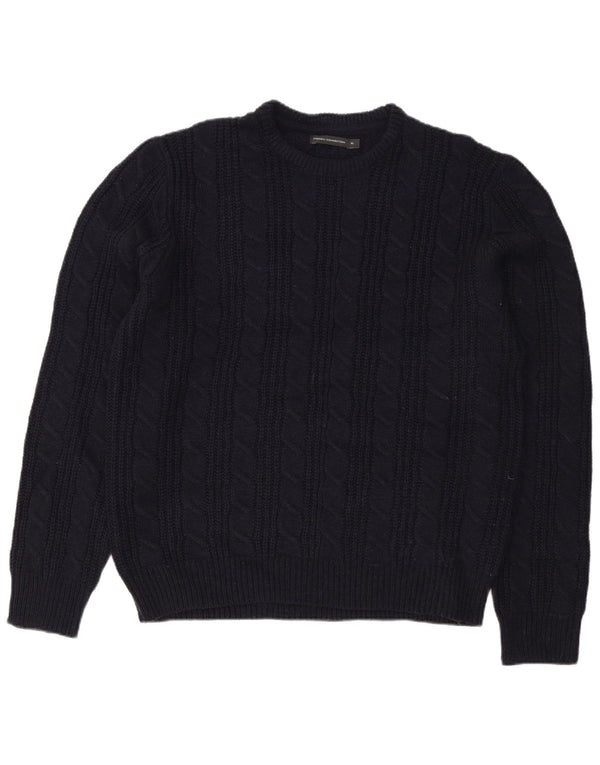 Suéter masculino com conexão francesa com pescoço de barco XL azul marinho acrílico