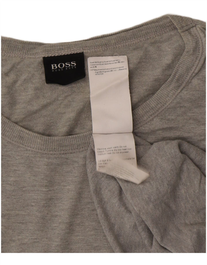 Camiseta feminina HUGO BOSS UK 16 grande algodão cinza