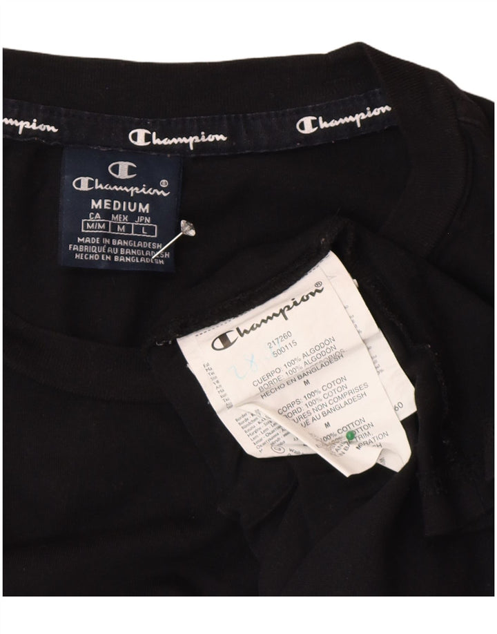 Camiseta gráfica masculina Champion de algodão preto médio