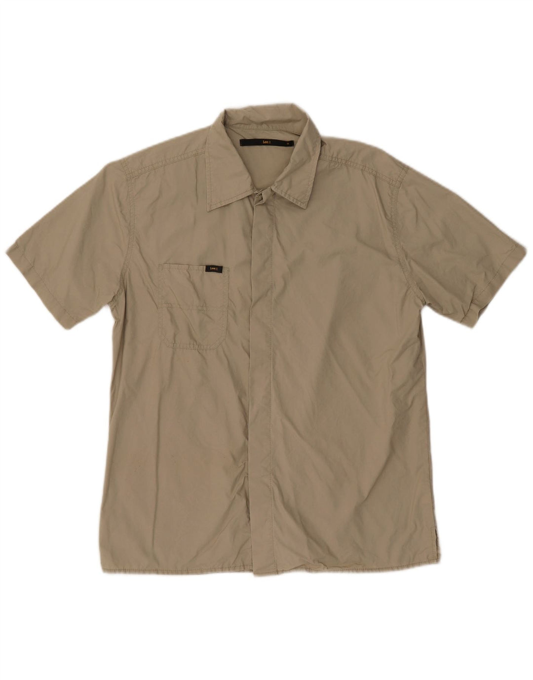 Camisa masculina de manga curta Lee médio cáqui