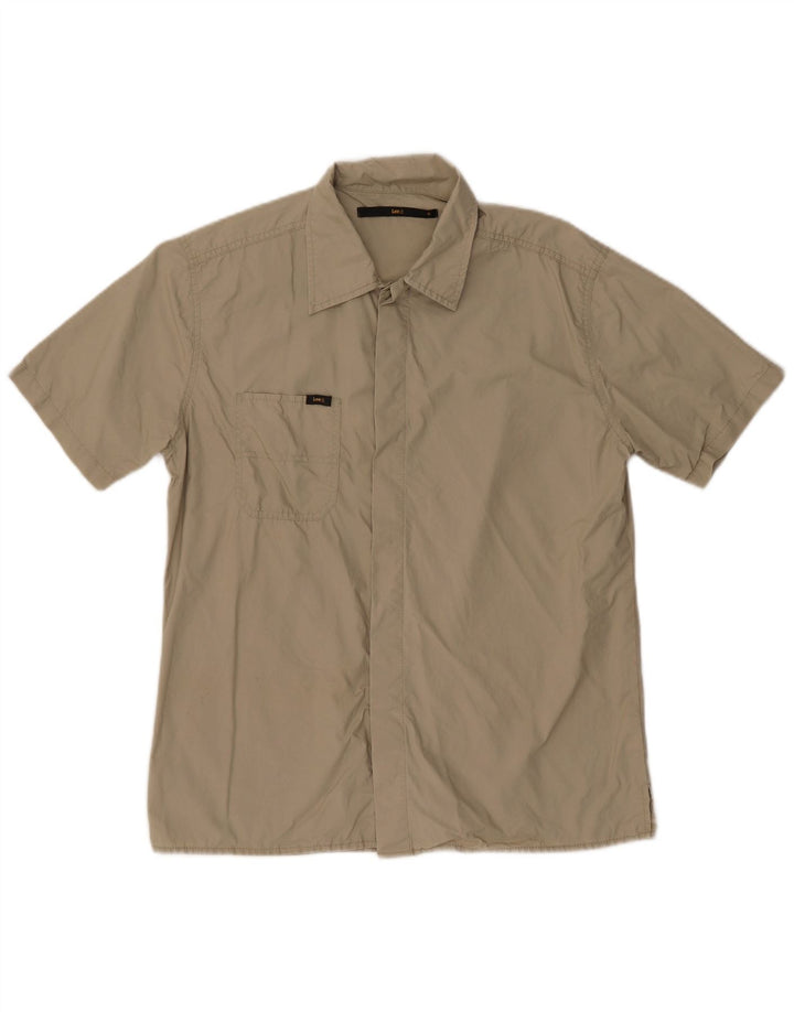Camisa masculina de manga curta Lee médio cáqui