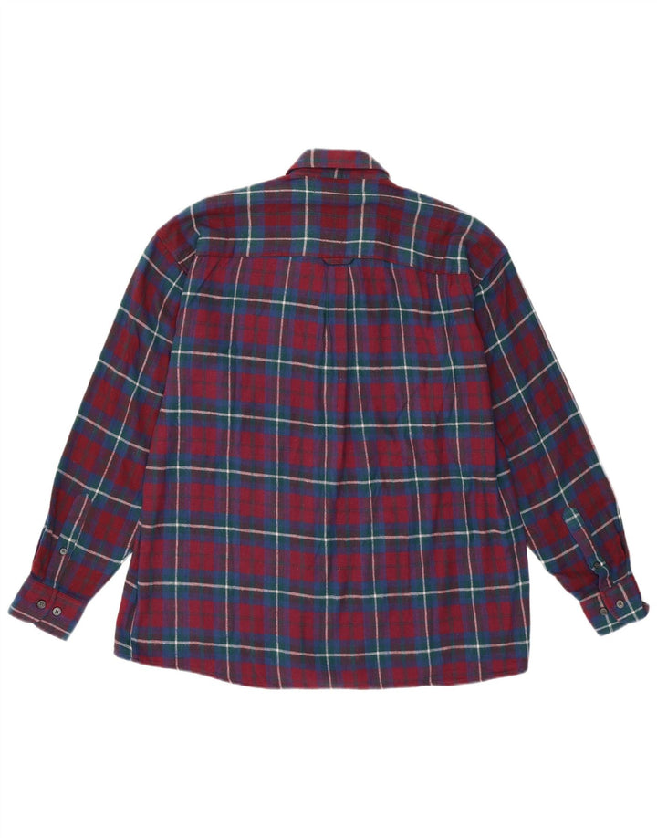 Camisa masculina de flanela Gian Marco Venturi grande algodão xadrez cor de vinho