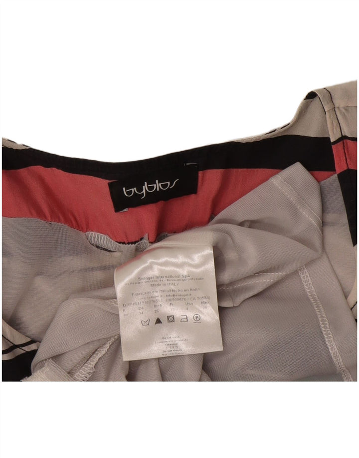 Vestido bainha feminino Byblos IT 40 pequeno seda listrada multicolorida