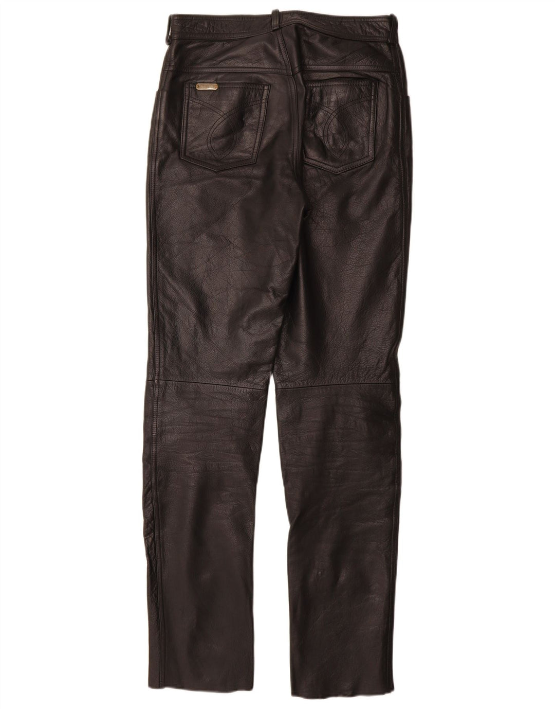 Calça feminina de couro slim Linus W29 L33 couro preto