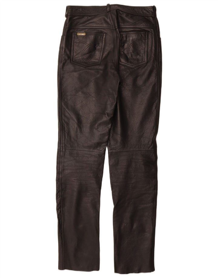 Calça feminina de couro slim Linus W29 L33 couro preto