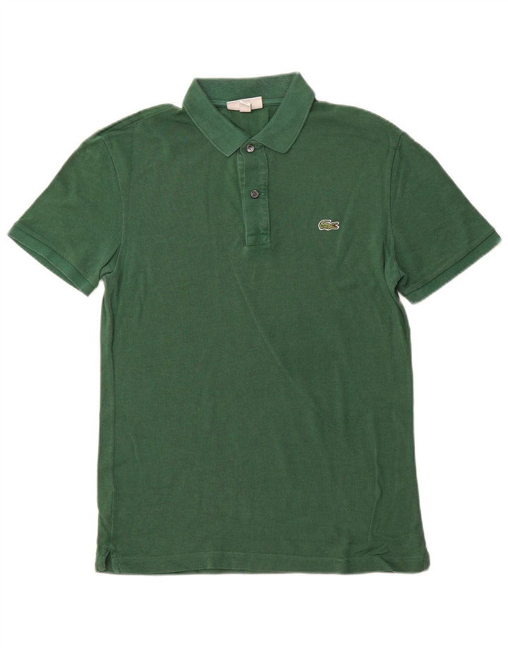 Camisa polo masculina LACOSTE Slim Fit tamanho 3 pequeno algodão verde