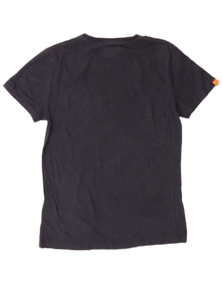 Camiseta masculina SUPERDRY Top grande de algodão preto clássico