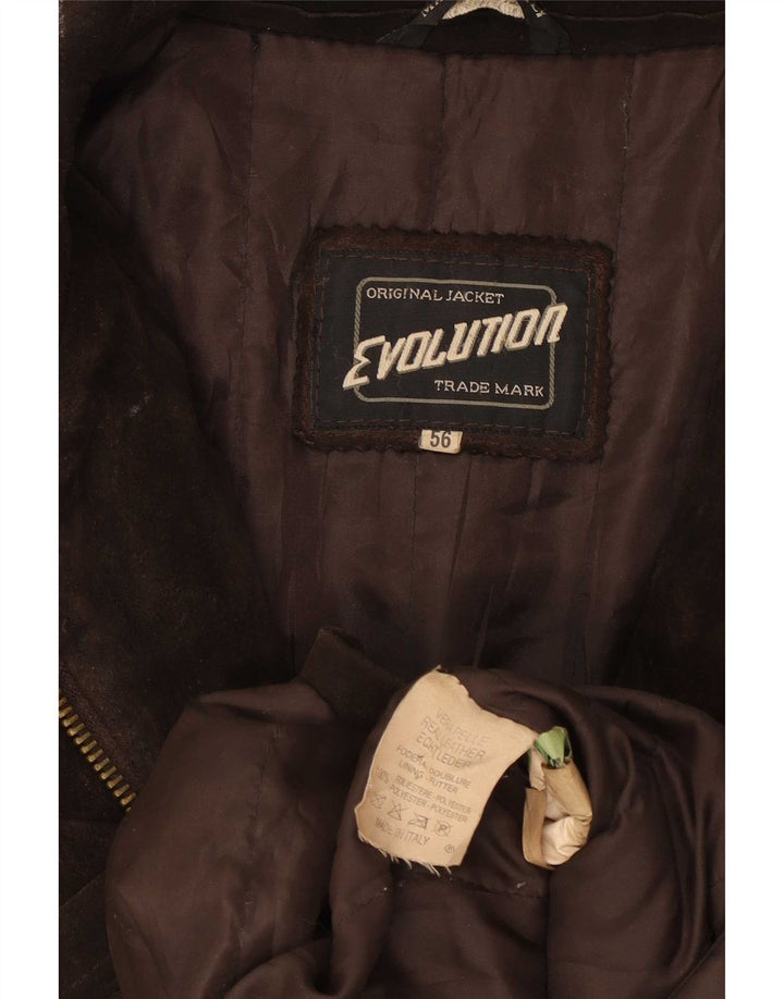 Jaqueta masculina de camurça Evolution IT 56 3XL couro marrom