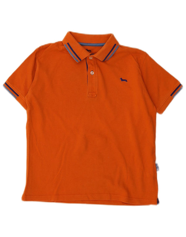 Camisa polo masculina Harmont & Blaine 9-10 anos algodão listrado laranja