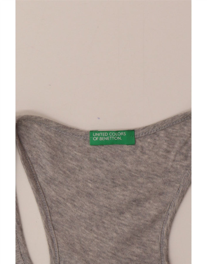 Colete feminino Benetton UK 12 cinza médio manchado