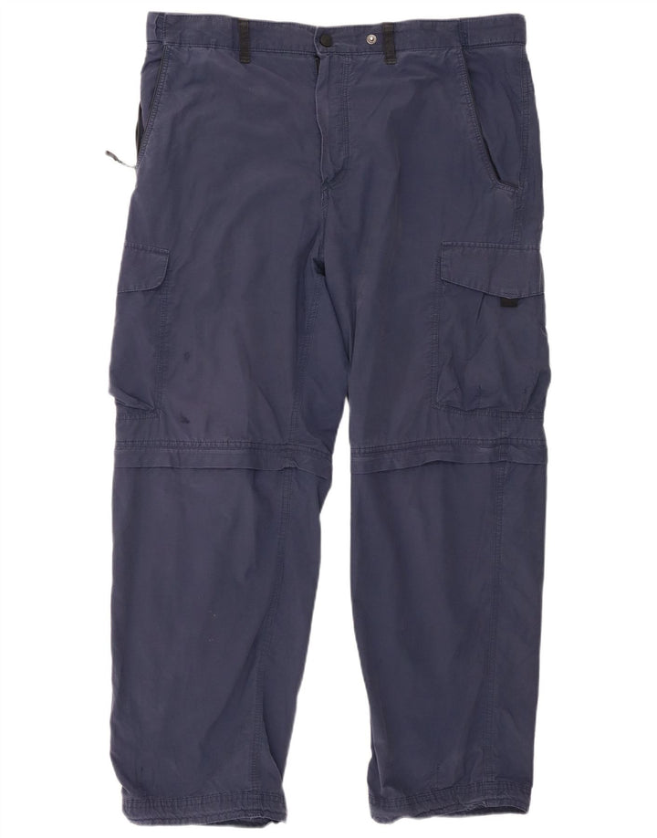 Calça cargo masculina Marks & Spencer reta regular fit W38 L29 azul marinho