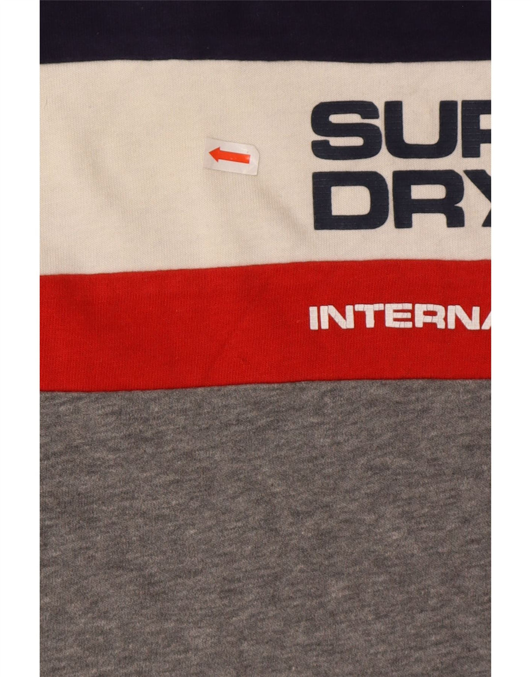 Top gráfico masculino Superdry manga comprida pequeno algodão colorblock cinza