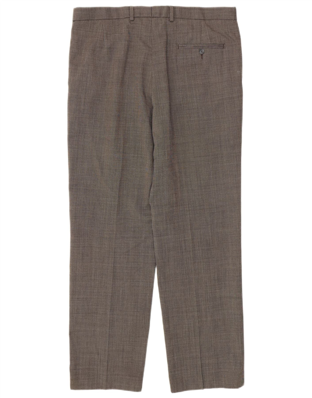 Calça casual masculina Marks & Spencer de ajuste regular W36 L31 poliéster cinza