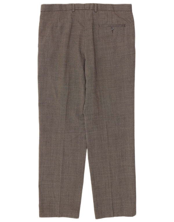 Calça casual masculina Marks & Spencer de ajuste regular W36 L31 poliéster cinza