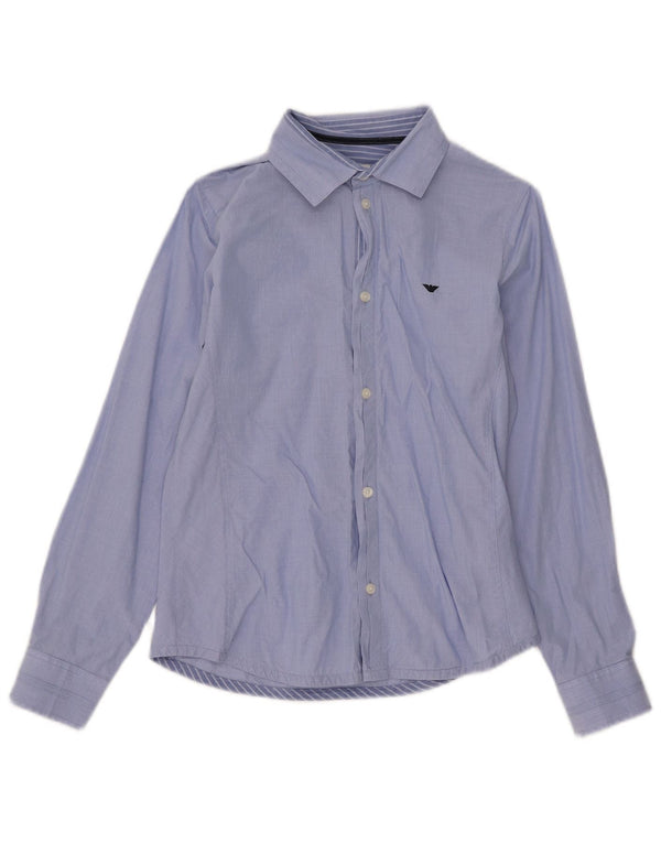 Camisa Armani Junior Menino 11-12 Anos Azul Algodão