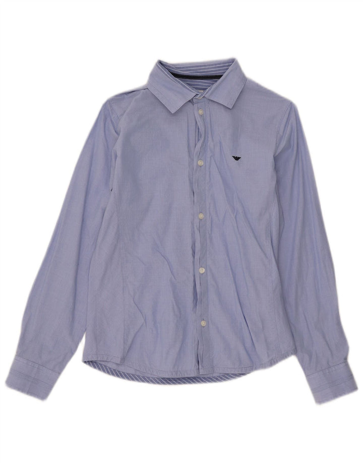 Camisa Armani Junior Menino 11-12 Anos Azul Algodão