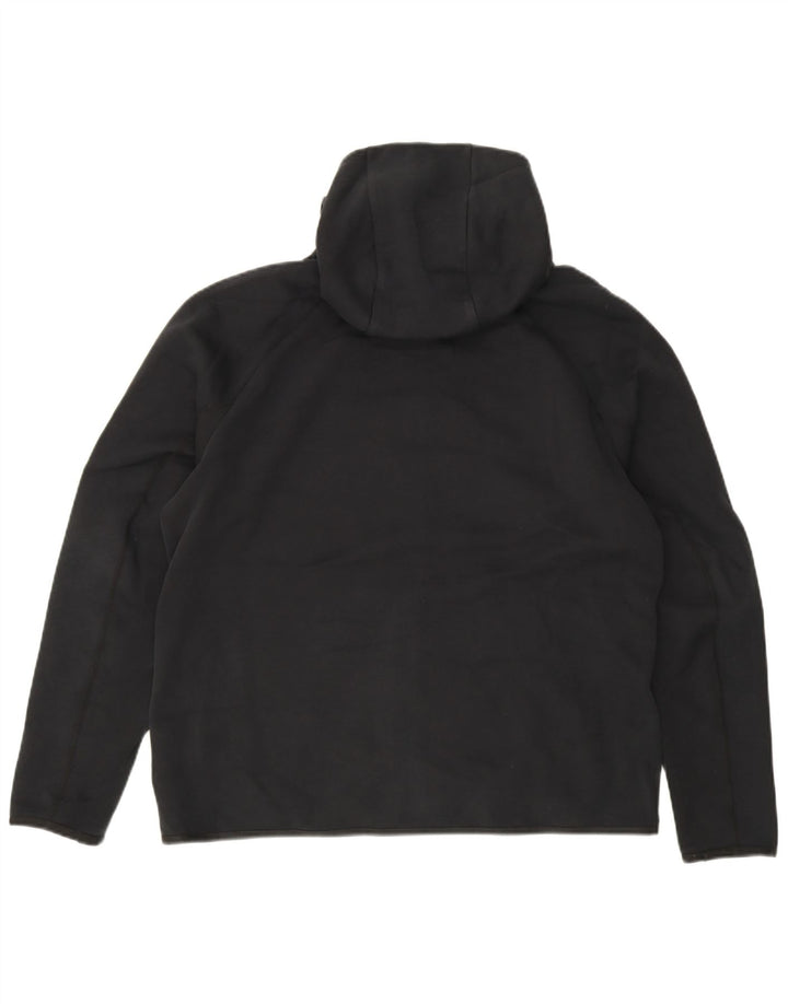 Suéter Nike masculino com capuz e zíper grande de algodão preto