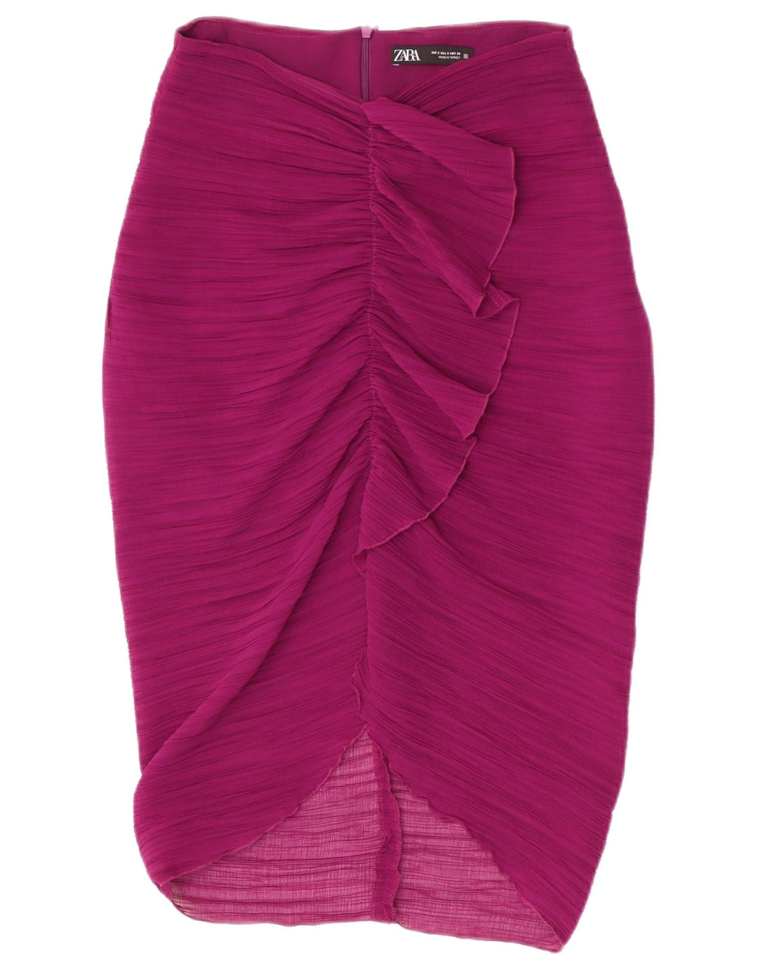 Zara Saia midi feminina de cintura alta pequena W26 poliéster roxo