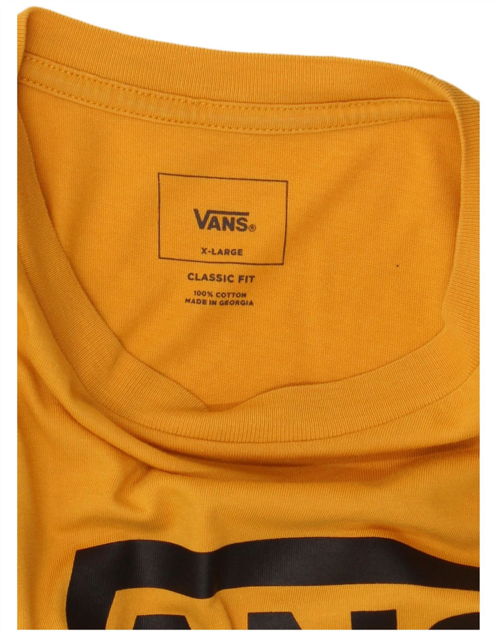 Vans Masculino Classic Fit Graphic Top Manga Longa XL Amarelo Algodão