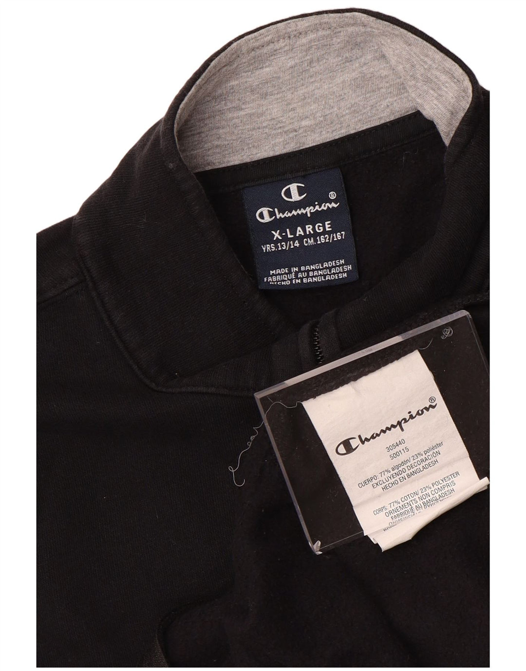 CHAMPION Boys Graphic Treino Top Jaqueta 13-14 Anos XL Algodão Preto