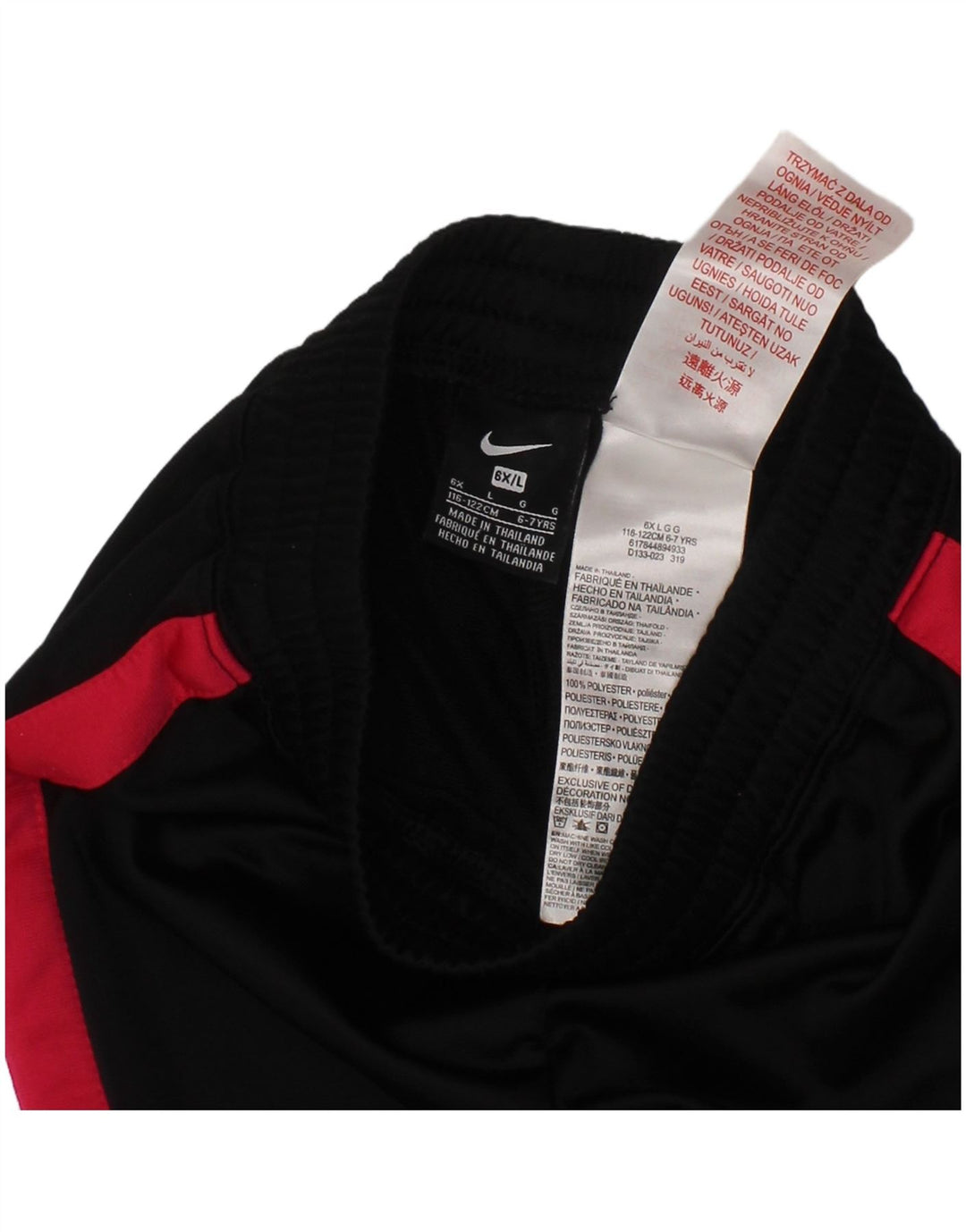 NIKE Meninas Calças de treino Joggers 6-7 anos Grande Preto Colourblock