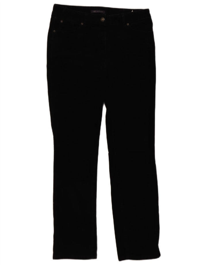 Calça feminina de veludo Marks & Spencer Reino Unido 12 médio W30 L29 preta