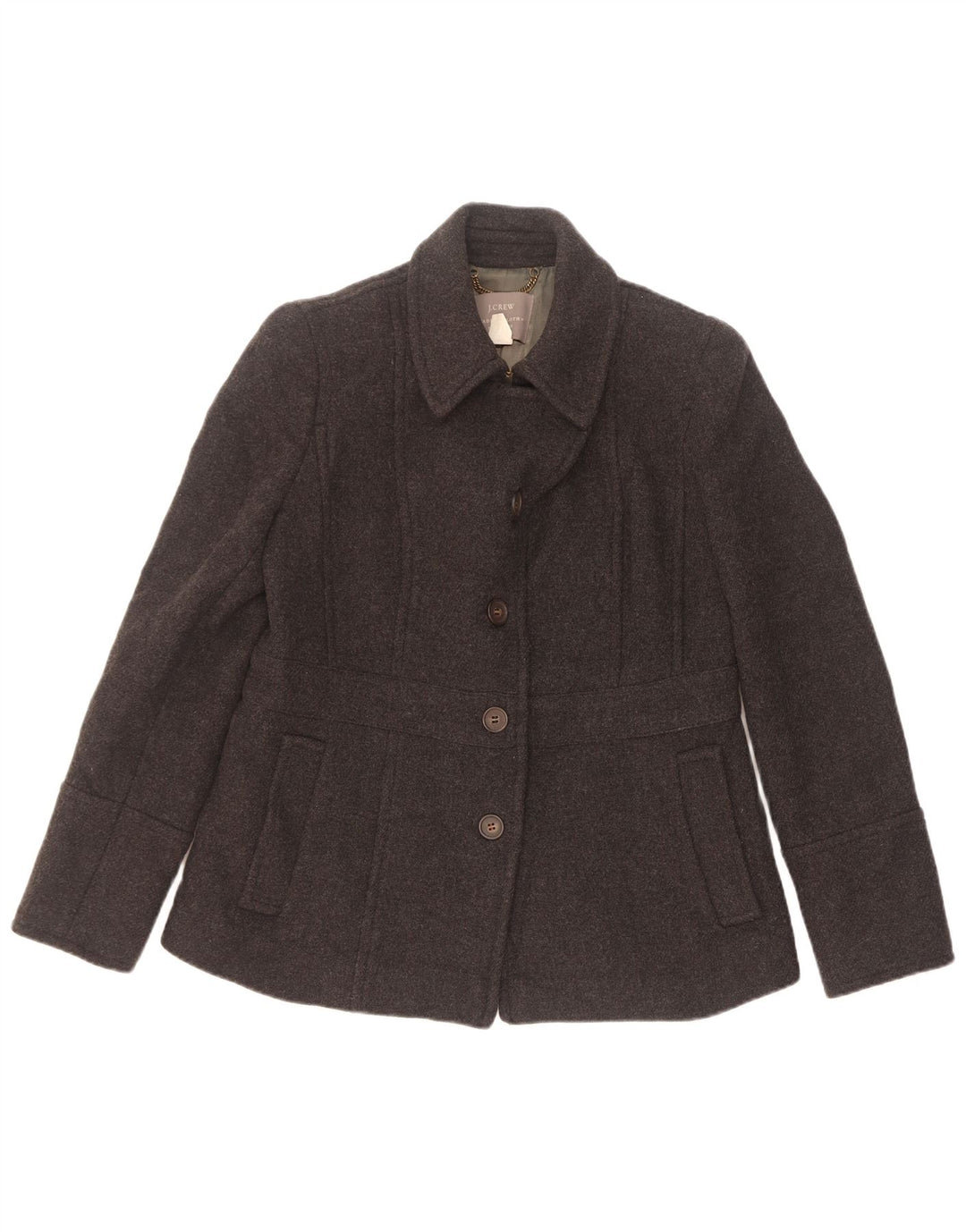 J. Crew Casaco feminino By Nello Gori com 4 botões ervilha EUA 6 lã cinza médio