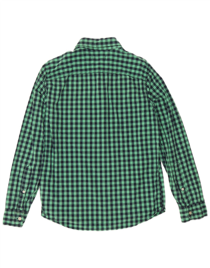 Camisa masculina Hollister pequena verde algodão guingão