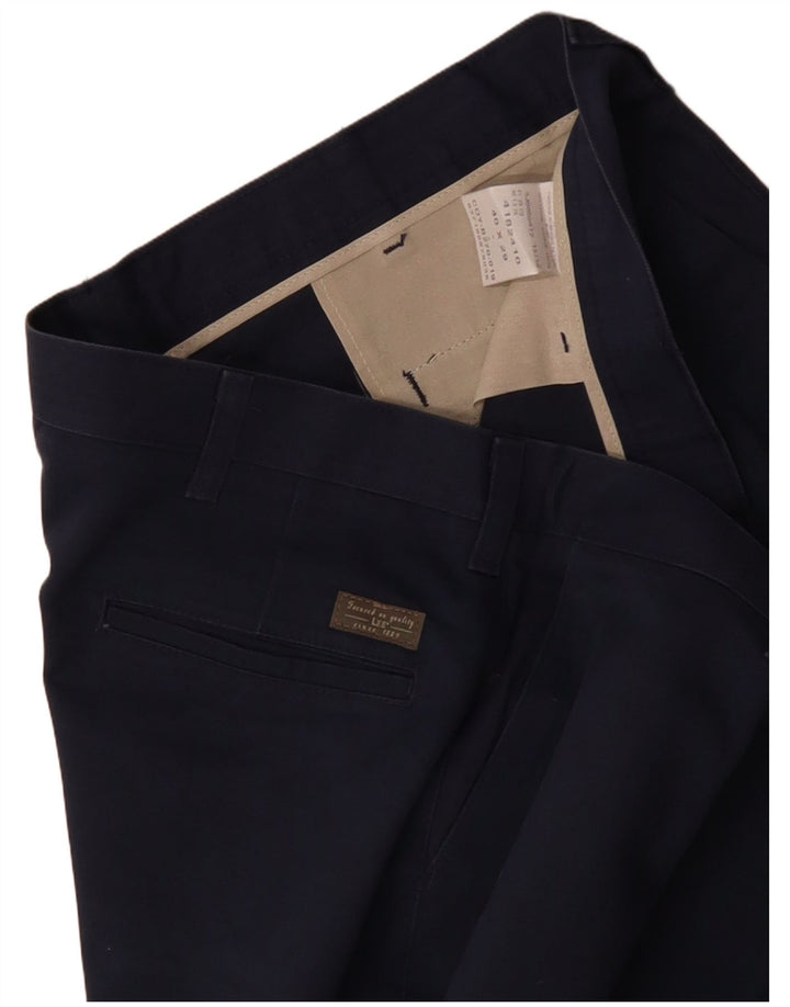 Calça chino reta masculina LEE W40 L29 algodão azul marinho