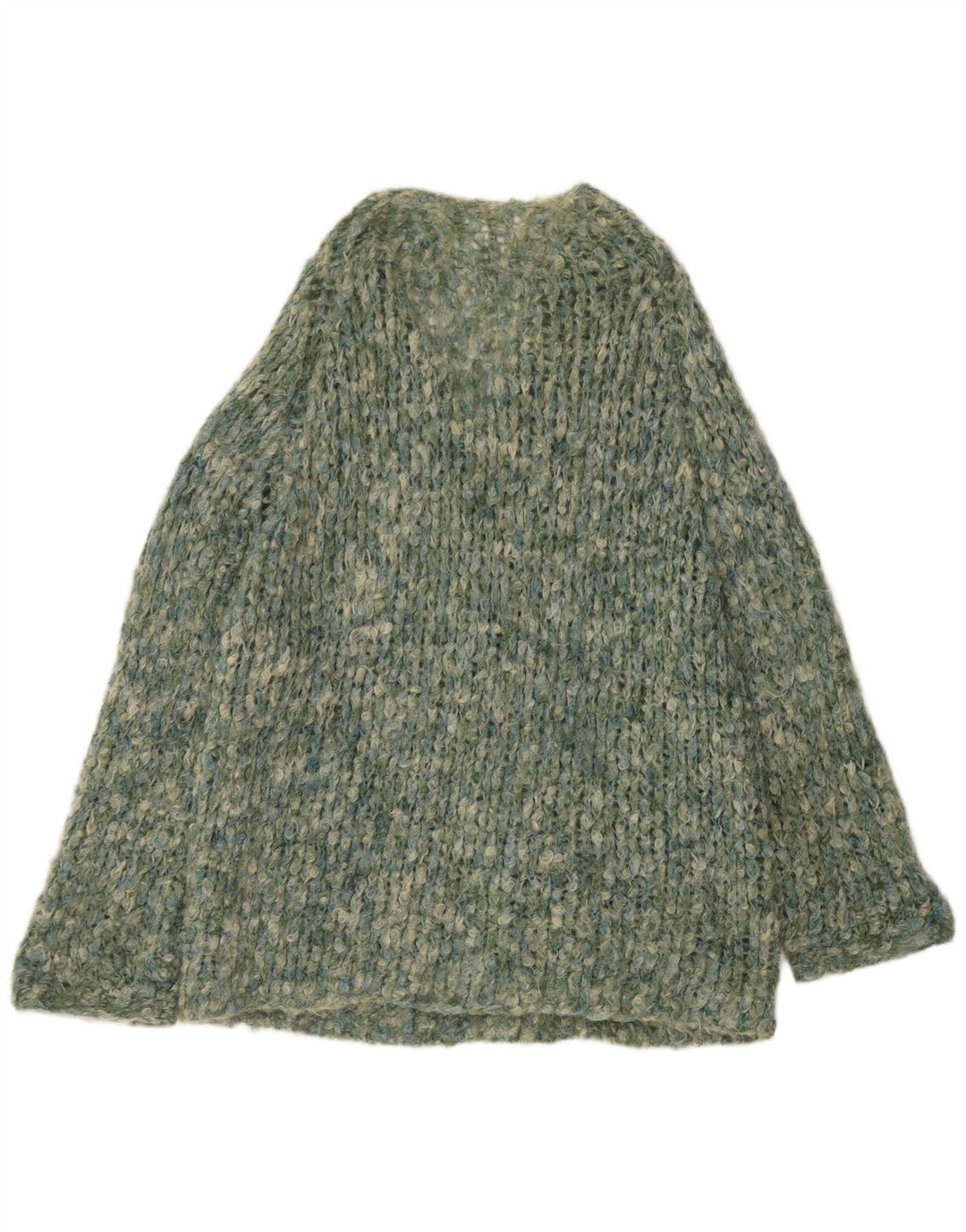 Suéter cardigã feminino VINTAGE Longline UK 18 XL verde
