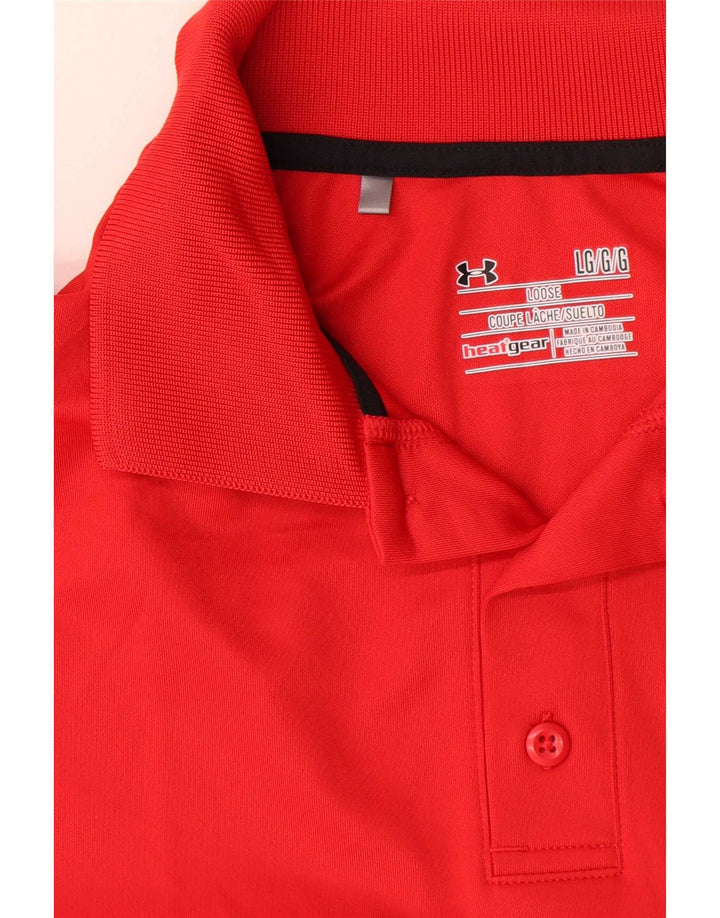 Camisa polo masculina Under Armour Heat Gear grande vermelha