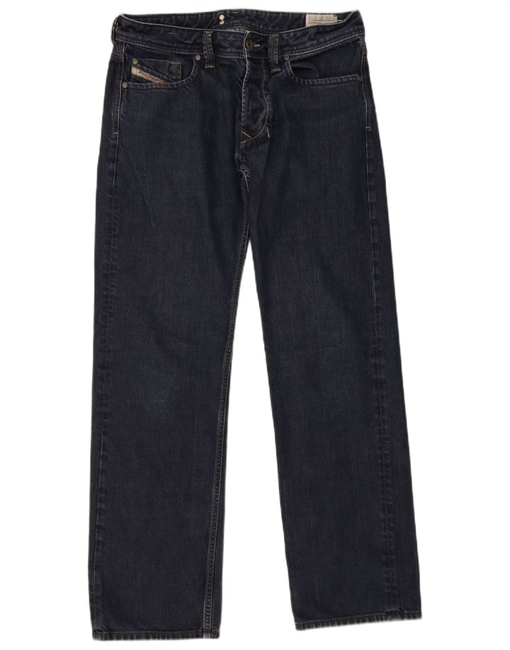Diesel Mens Larkee Regular Straight Jeans W33 L32 Azul Marinho Algodão