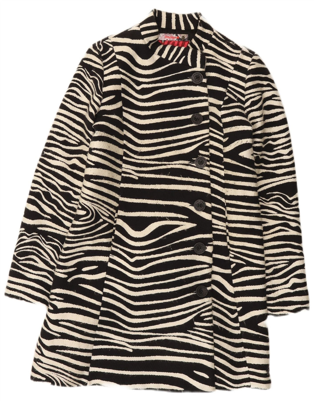 Sobretudo feminino Desigual EU 42 grande preto estampa animal