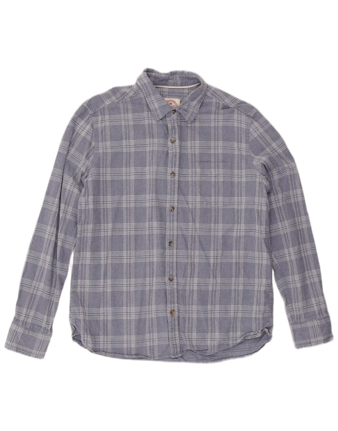 Camisa masculina Fat Face grande algodão xadrez azul