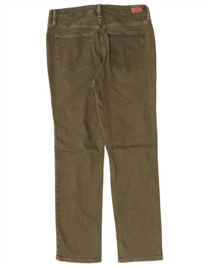 Jeans retos femininos RALPH LAUREN EUA 6 médio W28 L26 algodão cáqui